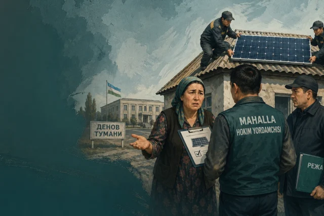 ДЕНОВ ҲОКИМЛИГИ ФУҚАРОЛАРГА ҚУЁШ ПАНЕЛЛАРИНИ МАЖБУРАН «ЎТКАЗЯПТИ»