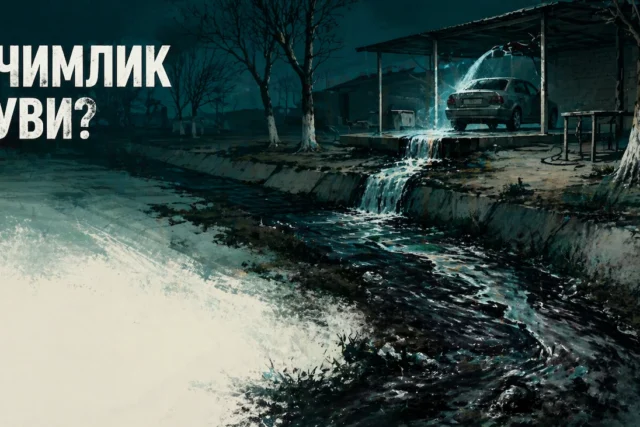 СУРХОНДАРЁДА АВТОМОЙКА ИЧИМЛИК СУВИНИ ИСРОФ ҚИЛМОҚДА