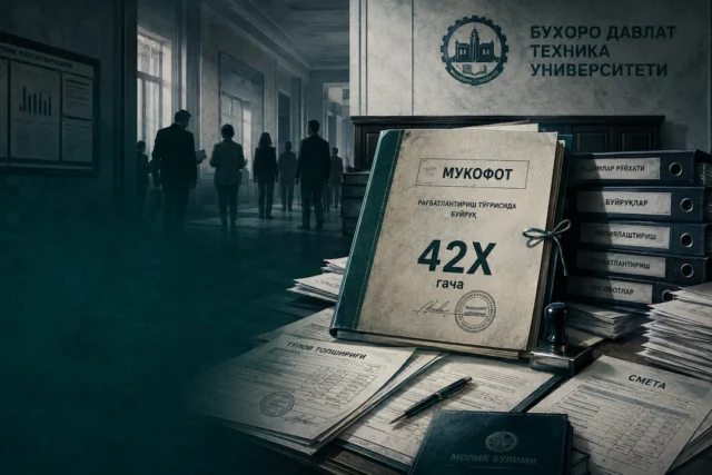 БУХОРО ДАВЛАТ ТЕХНИКА УНИВЕРСИТЕТИДА ХОДИМЛАР 42 БАРОБАРГАЧА МУКОФОТЛАНДИ