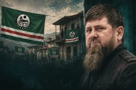 ҚОДИРОВ ДЕЛЕГАЦИЯСИГА «ЖАВОБ» — КАҲРАМОНМАРАШДА ИЧКЕРИЯ БАЙРОҚЛАРИ ОСИЛДИ